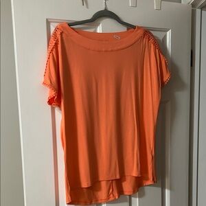 Coral Crochet Sleeve Women’s Top